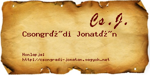 Csongrádi Jonatán névjegykártya
